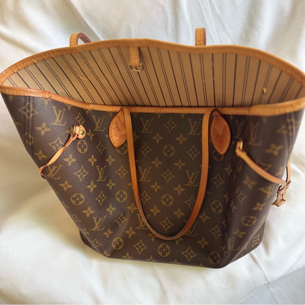 Louis Vuitton Neverfull MM - Rose Beige - Black Monogram